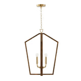 Capital Lighting 344541NM Maren 4 Light Pendant Nordic Wood and Matte Brass