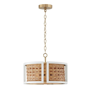 Capital Lighting 244341WM Lola 4 Light Semi-Flush Flat White and Matte Brass