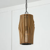 Capital Lighting 344613WK Archer 1 Light Pendant Light Wood and Matte Black