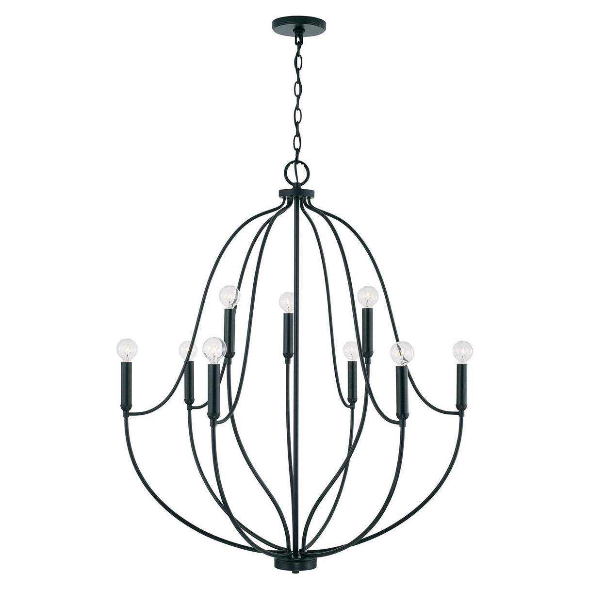 Capital Lighting 447091MB Madison 9 Light Chandelier Matte Black