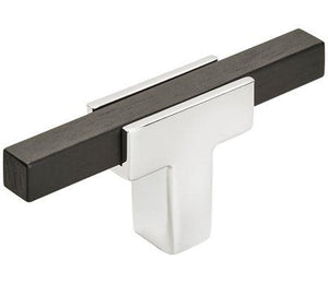 Amerock BP6726BMB Kitchen Cabinet Door or Drawer Knob Polished Chrome/Brushed Matte Black 2-3/4 inch (70 mm) Length Urbanite 1 Pack Furniture Hardware Bathroom Cabinet Hardware