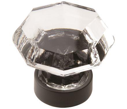 Amerock Cabinet Knob Clear/Black Bronze 1-5/16 inch (33 mm) Diameter Traditional Classics 1 Pack Drawer Knob Cabinet Hardware