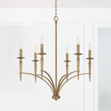 Capital Lighting 442661AD-701 Abbie 6 Light Chandelier Aged Brass