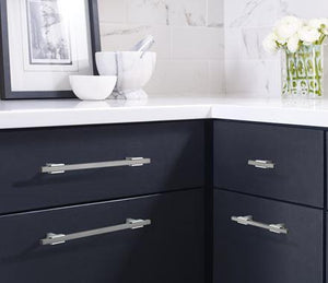 Amerock Cabinet Pull Polished Chrome/Black Chrome 7-9/16 inch (192 mm) Center to Center Urbanite 1 Pack Drawer Pull Drawer Handle Cabinet Hardware