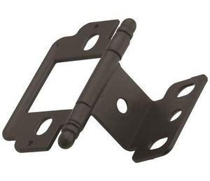 Amerock Cabinet Hinge 3/4 in. (19 mm) Door Thickness Full Inset Partial Wrap Ball Tip Matte Black Kitchen Cabinet Door Hinge Single Hinge Functional Hardware