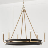 Capital Lighting 447361KR Finn 6 Light Chandelier Black Stain and Matte Brass