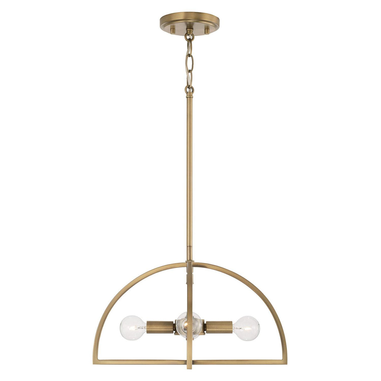 Capital Lighting 248841AD Lawson 4 Light Dual Mount Semi-Flush/Pendant Aged Brass