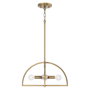 Capital Lighting 248841AD Lawson 4 Light Dual Mount Semi-Flush/Pendant Aged Brass