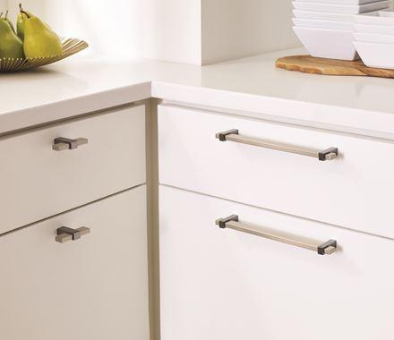 Amerock Cabinet Pull Silver Champagne/Black Nickel 7-9/16 inch (192 mm) Center to Center Mulino 1 Pack Drawer Pull Drawer Handle Cabinet Hardware