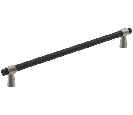 Amerock Cabinet Pull Matte Black/Satin Nickel 8-13/16 inch (224 mm) Center-to-Center Mergence 1 Pack Drawer Pull Cabinet Handle Cabinet Hardware