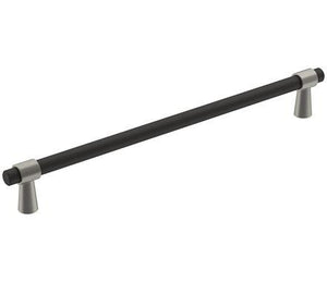 Amerock Cabinet Pull Matte Black/Satin Nickel 8-13/16 inch (224 mm) Center-to-Center Mergence 1 Pack Drawer Pull Cabinet Handle Cabinet Hardware