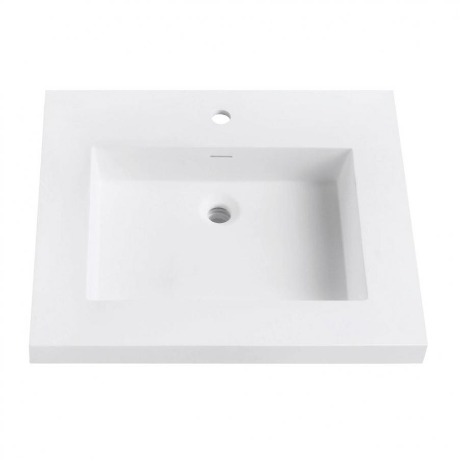 37 in. Vitreous China Top with Integrated Bowl (8" Holes)