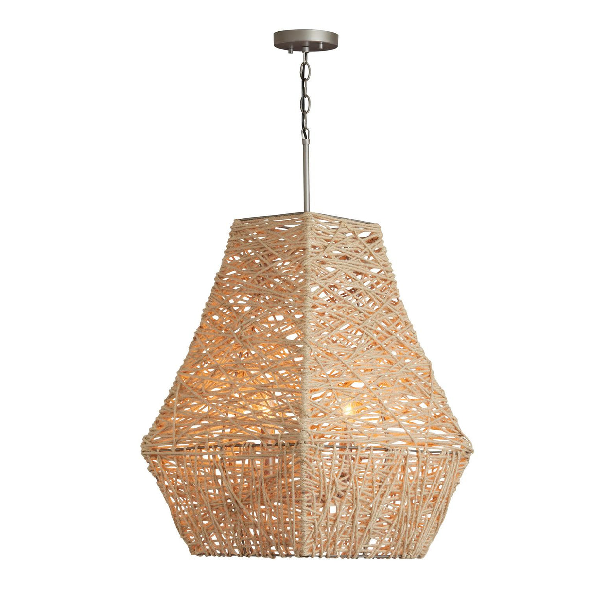Capital Lighting 335241NY Finley 4 Light Pendant Natural Jute and Grey