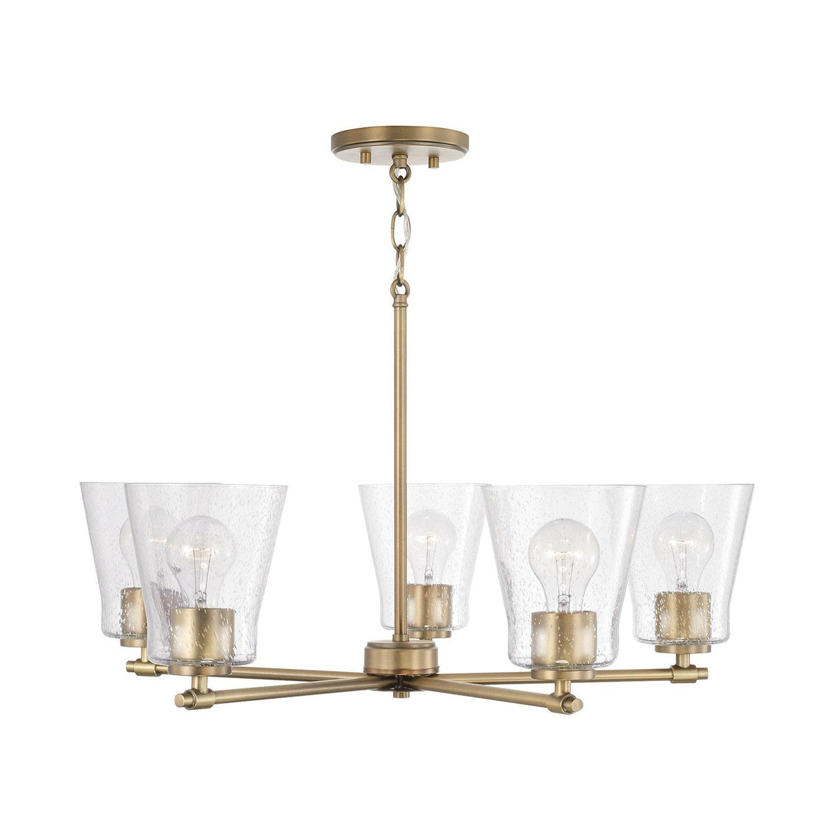 Capital Lighting 446951AD-533 Baker 5 Light Chandelier Aged Brass