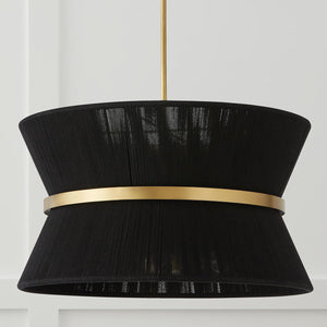 Capital Lighting 341281KP Cecilia 8 Light Pendant Black Rope and Patinaed Brass
