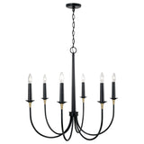 Capital Lighting 445661KB Amara 6 Light Chandelier Matte Black with Brass