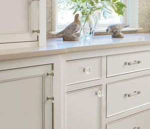 Amerock Cabinet Knob Clear/Satin Nickel 1-3/8 inch (35 mm) Length Glacio 1 Pack Drawer Knob Cabinet Hardware