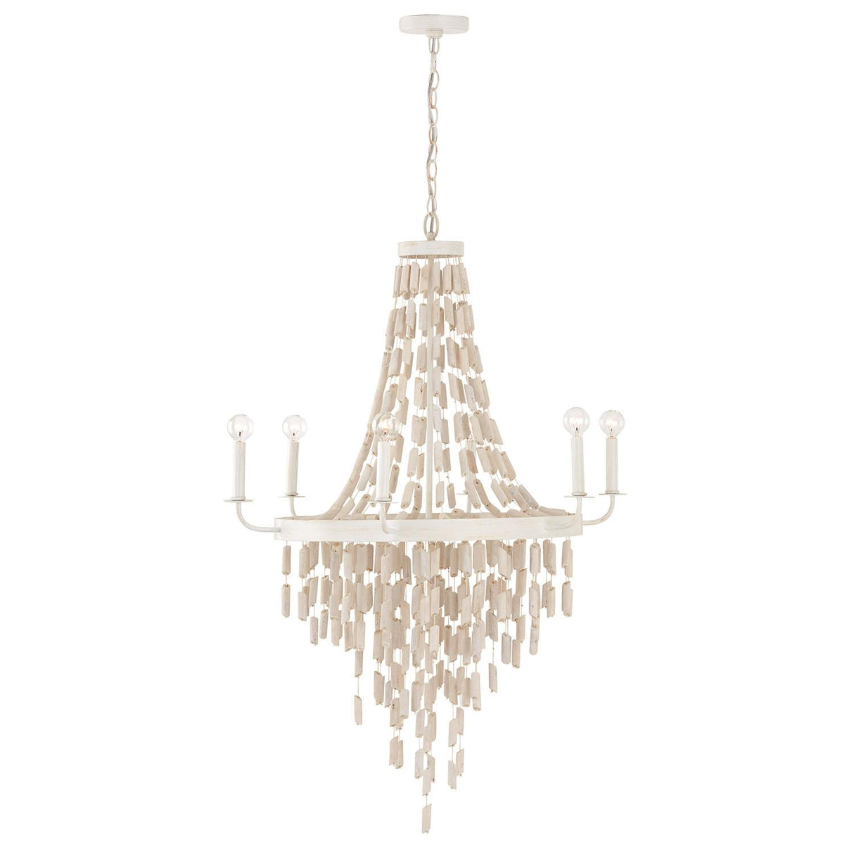 Capital Lighting 447761OW Carissa 6 Light Chandelier Organic White