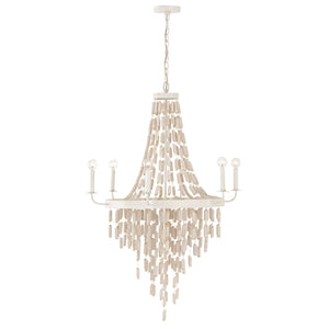 Capital Lighting 447761OW Carissa 6 Light Chandelier Organic White