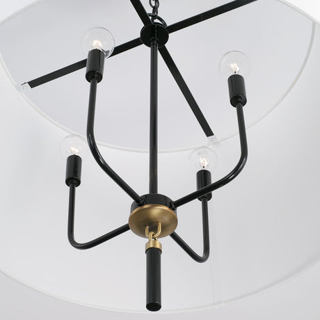 Capital Lighting 341941YA Beckham 4 Light Pendant Glossy Black and Aged Brass