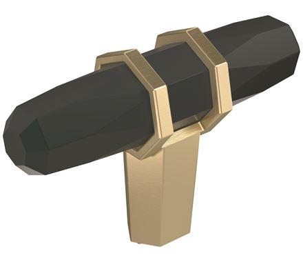 Amerock Cabinet Knob Black Bronze/Golden Champagne 2-1/2 inch (64 mm) Length London 1 Pack Drawer Knob Cabinet Hardware