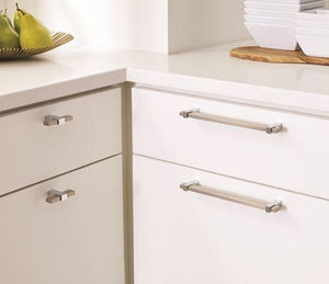 Amerock Cabinet Pull Silver Champagne/Polished Chrome 7-9/16 inch (192 mm) Center to Center Mulino 1 Pack Drawer Pull Drawer Handle Cabinet Hardware