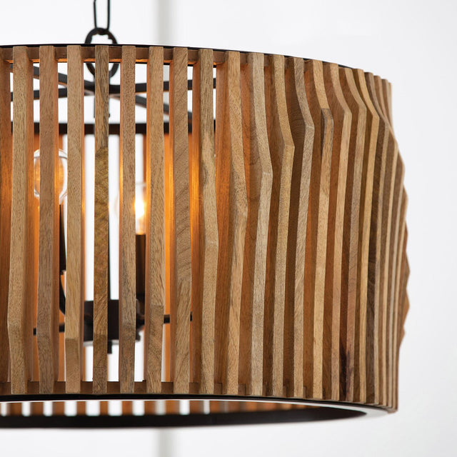 Capital Lighting 344642WK Archer 4 Light Pendant Light Wood and Matte Black