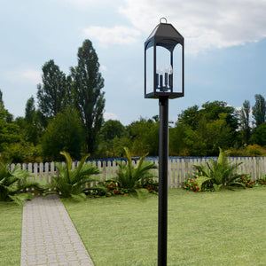 Capital Lighting 946343BK Burton 4 Light Outdoor Post Lantern Black