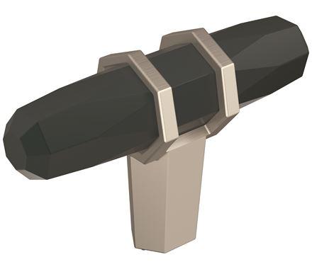 Amerock Cabinet Knob Black Bronze/Satin Nickel 2-1/2 inch (64 mm) Length London 1 Pack Drawer Knob Cabinet Hardware