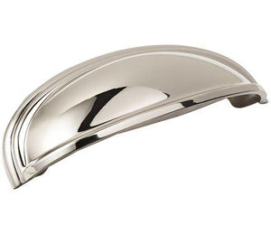 Amerock Cabinet Cup Pull Polished Nickel 3 inch. (76 mm) & 4 inch. (102 mm) Center to Center Ashby 1 Pack Drawer Pull Drawer Handle Cabinet Hardware