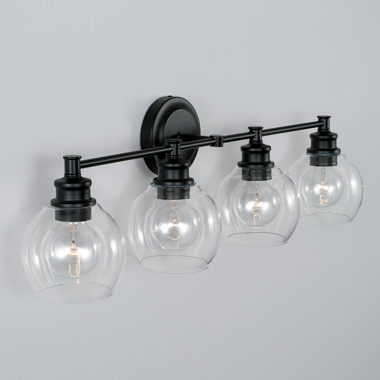 Capital Lighting 121141MB-426 Mid Century 4 Light Vanity Matte Black