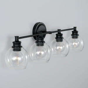 Capital Lighting 121141MB-426 Mid Century 4 Light Vanity Matte Black