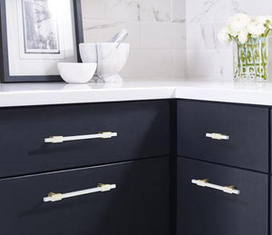 Amerock Cabinet Pull Brushed Gold/White 6-5/16 inch (160 mm) Center to Center Urbanite 1 Pack Drawer Pull Drawer Handle Cabinet Hardware