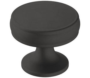 Amerock Cabinet Knob Matte Black 1-1/4 inch (32 mm) Diameter Renown 1 Pack Drawer Knob Cabinet Hardware