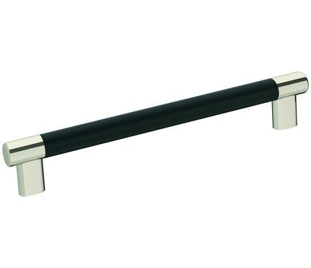 Amerock BP36562PNBBR Esquire Cabinet Pull, 8in (203mm) Center-to-Center, Polished Nickel/Black Bronze