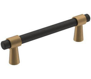 Amerock Cabinet Pull Matte Black/Champagne Bronze 3-3/4 inch (96 mm) Center-to-Center Mergence 1 Pack Drawer Pull Cabinet Handle Cabinet Hardware