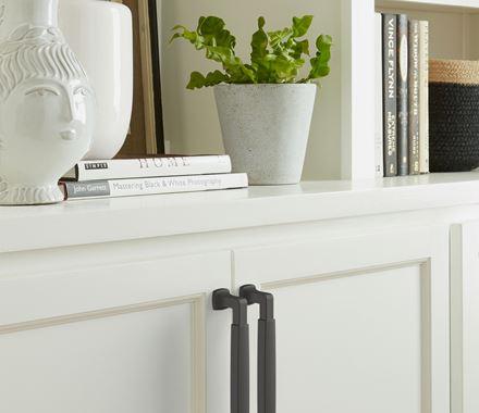 Amerock Cabinet Pull Matte Black 6-5/16 inch (160 mm) Center-to-Center Stature 1 Pack Drawer Pull Cabinet Handle Cabinet Hardware