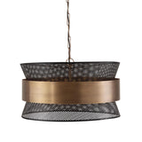 Capital Lighting 330447PK Loren 4 Light Pendant Patinaed Brass and Black