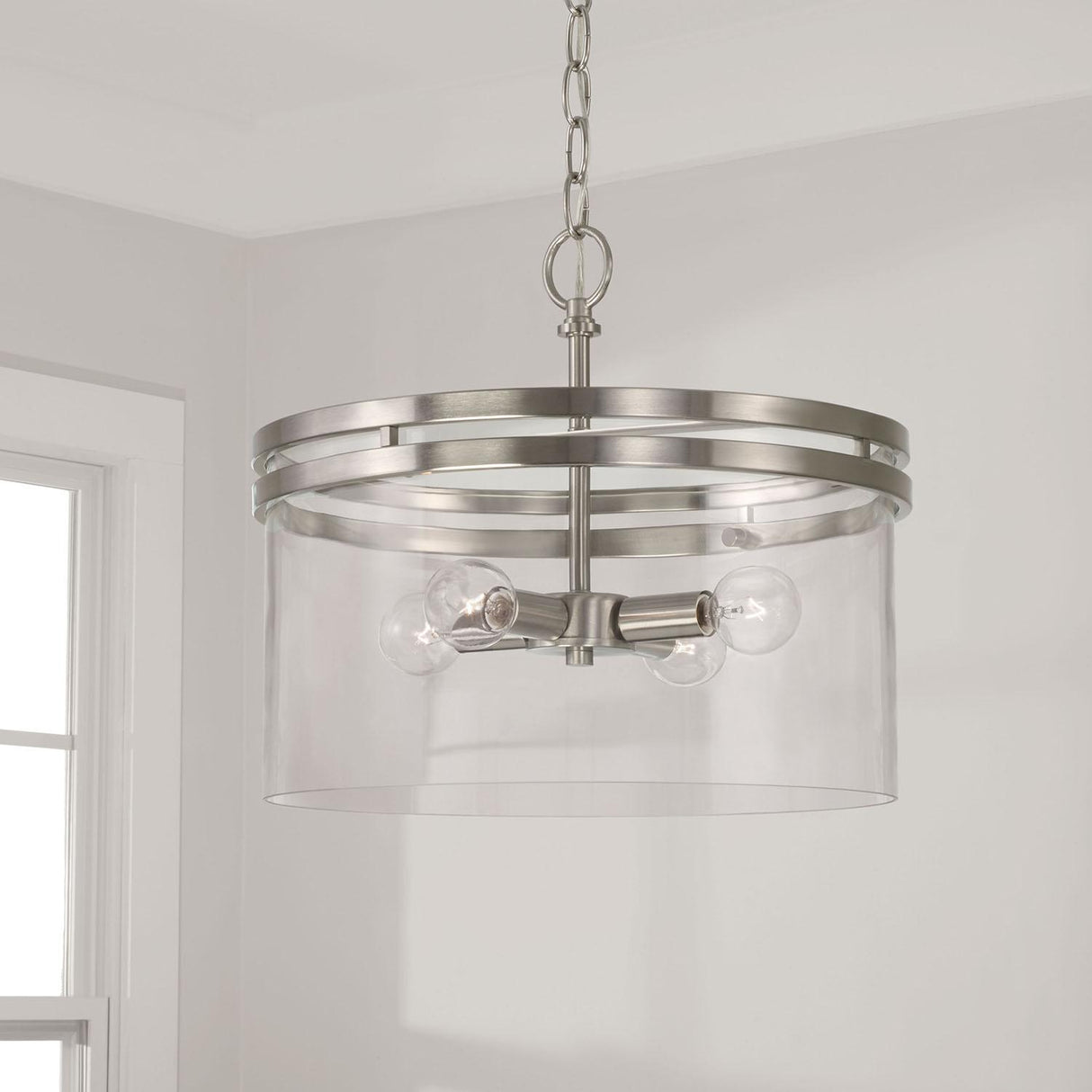 Capital Lighting 248741BN Fuller 4 Light Dual Mount Semi-Flush/Pendant Brushed Nickel