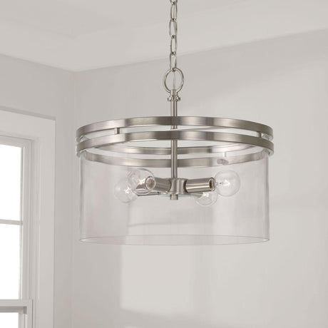 Capital Lighting 248741BN Fuller 4 Light Dual Mount Semi-Flush/Pendant Brushed Nickel