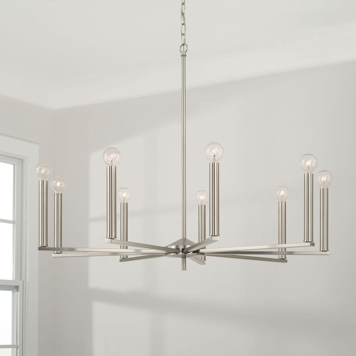 Capital Lighting 448691BN Portman 9 Light Chandelier Brushed Nickel