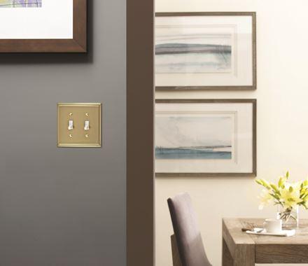 Amerock Wall Plate Golden Champagne 2 Toggle Switch Plate Cover Mulholland 1 Pack Light Switch Cover