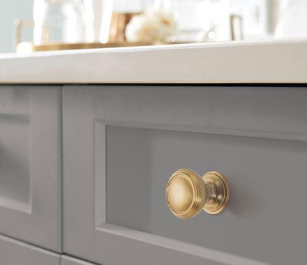 Amerock Cabinet Knob Golden Champagne 1-1/4 inch (32 mm) Diameter Revitalize 1 Pack Drawer Knob Cabinet Hardware