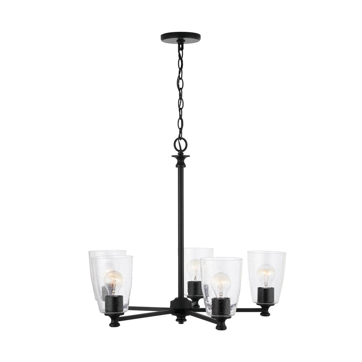 Capital Lighting 440951MB-506 Myles 5 Light Chandelier Matte Black