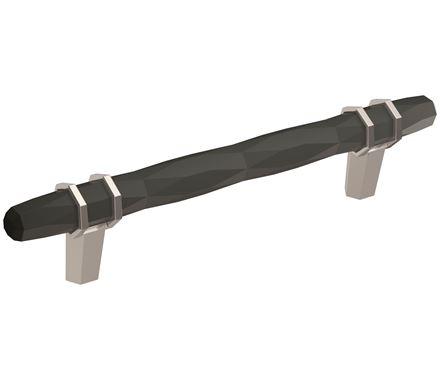 Amerock Cabinet Pull Black Bronze/Polished Chrome 5-1/16 inch (128 mm) Center-to-Center London 1 Pack Drawer Pull Drawer Handle Cabinet Hardware