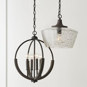 Capital Lighting 347642CK Clive 4 Light Pendant Carbon Grey and Black Iron
