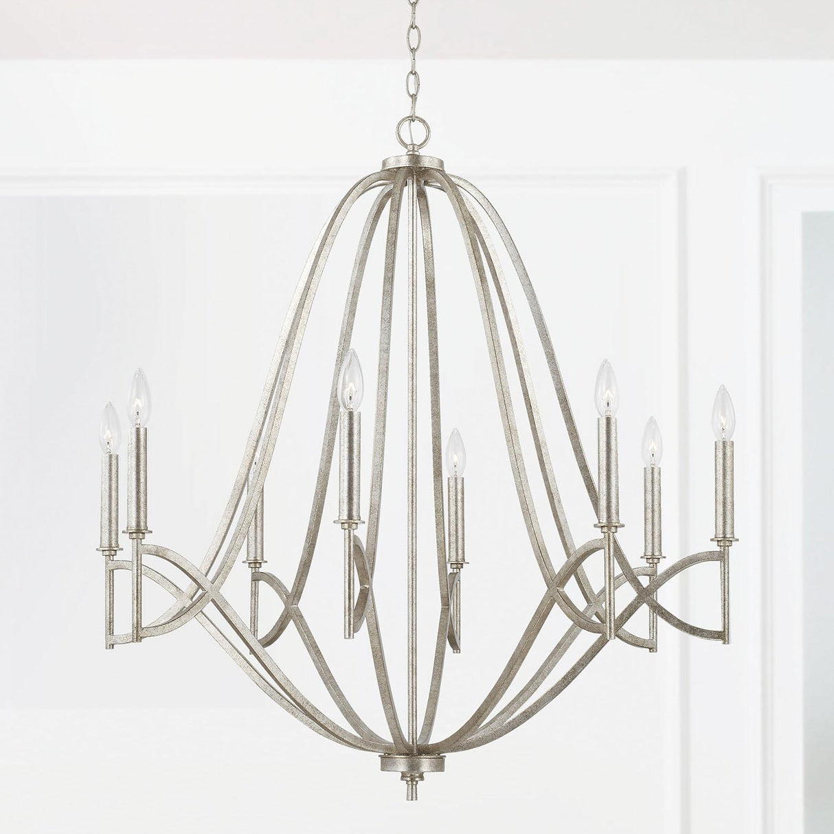 Capital Lighting 442381AS-701 Sylvia 8 Light Chandelier Antique Silver