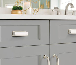 Amerock Cabinet Cup Pull Polished Nickel 3-3/4 inch (96 mm) Center to Center Kane 1 Pack Drawer Pull Drawer Handle Cabinet Hardware