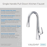 Gerber D454419 Chrome Vaughn Single Handle Pull-down Kitchen Faucet