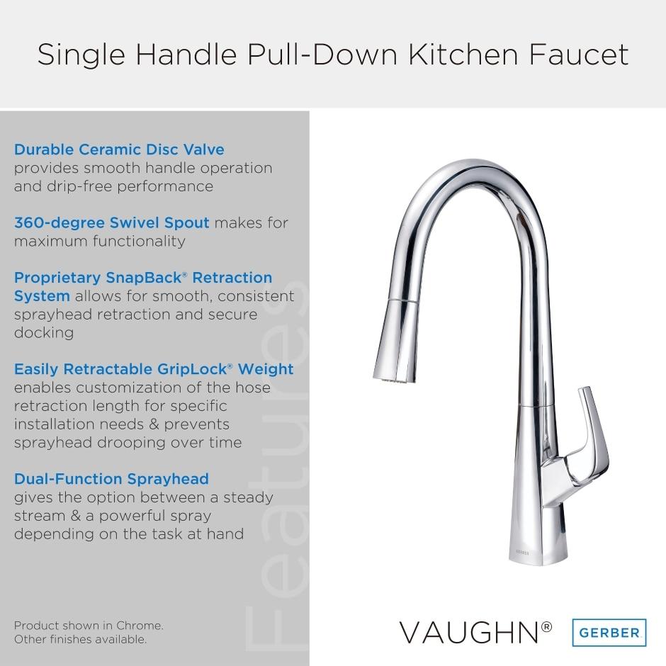 Gerber D454419SS Stainless Steel Vaughn Single Handle Pull-down Kitchen Faucet